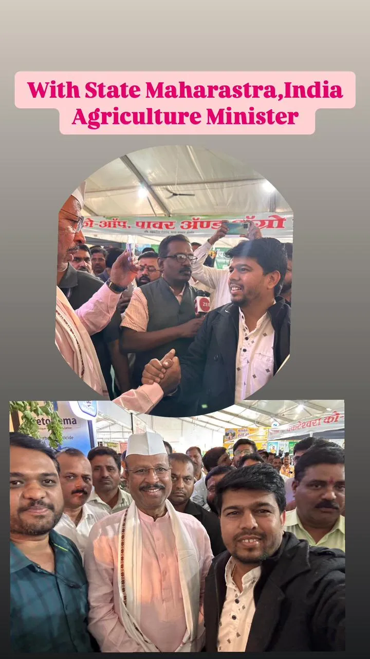 Kiran Wagh with Agriculture Minister